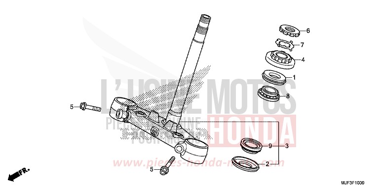 TIGE DE DIRECTION de CTX700 ABS DARKNESS BLACK METALLIC (NH463) de 2014